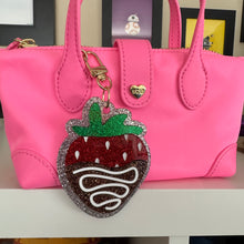 Chocolate covered strawberry bag charm