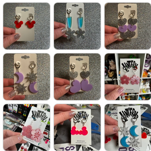 Friday drop earrings- All one off designs. Shapes and other fandoms