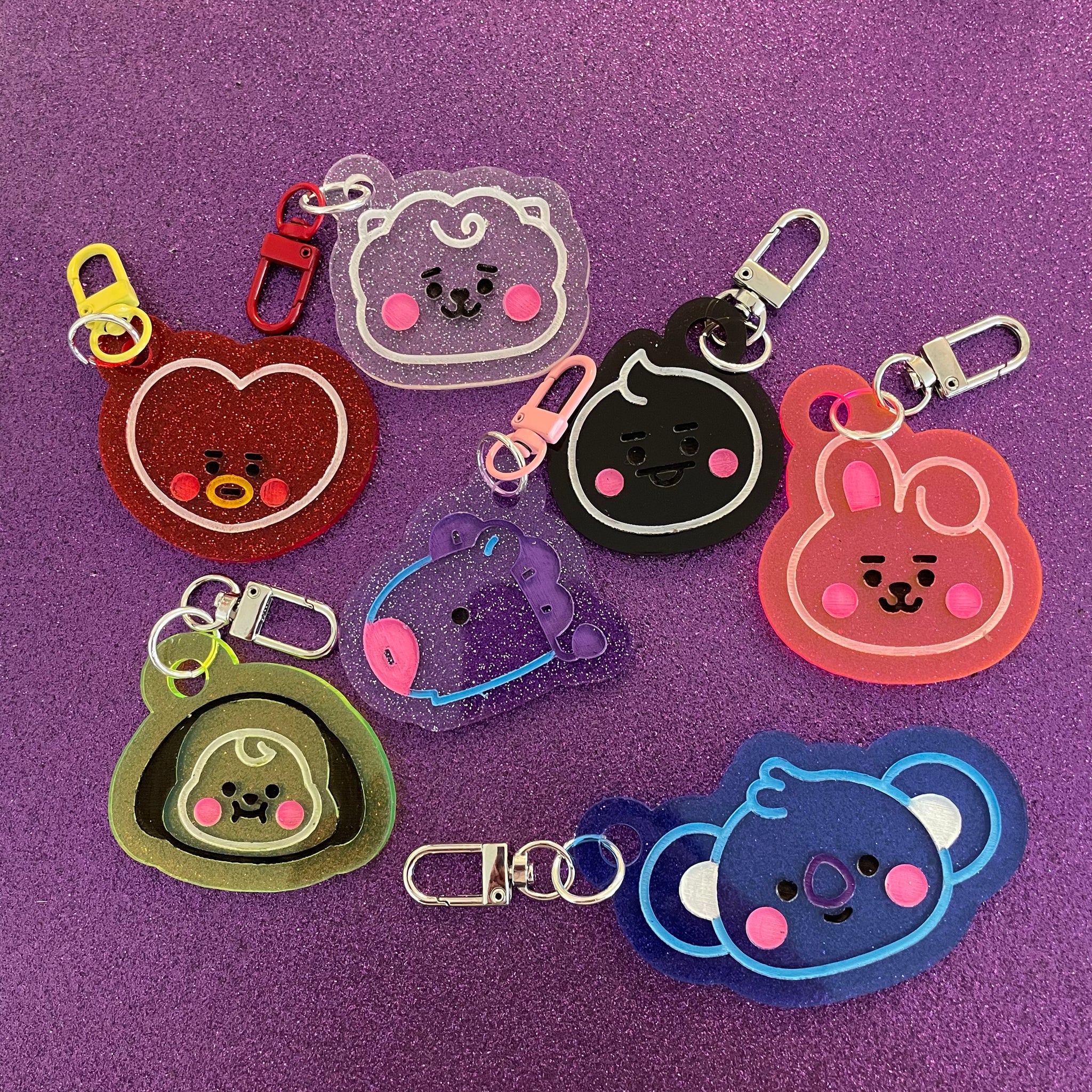 Kpop PTD confetti acrylic bag charm – Lantern Pins