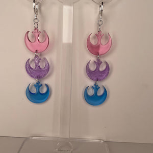 Triple rebel acrylic earrings