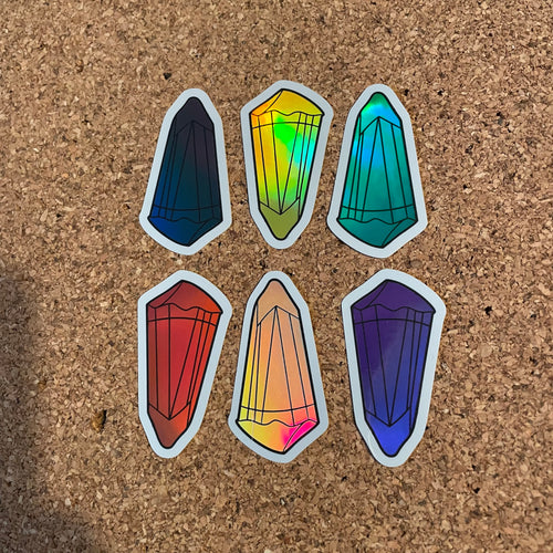 Holo crystal sticker set